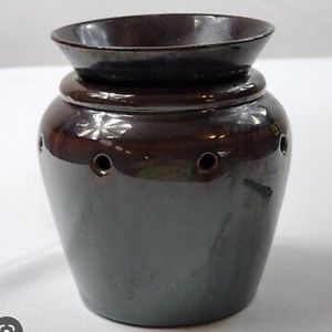 Scentsy Wax Warmer Teal Brown Caldera Full Size Retired pattern Blue Brown speck